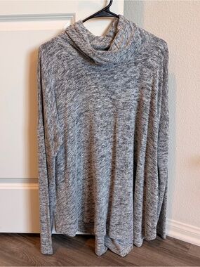 Wonderland by Orange gray asymmetrical cowl neck sweater